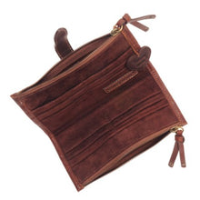 Load image into Gallery viewer, Butterfly Handmade Leather Purse, Zipped Leather Purse