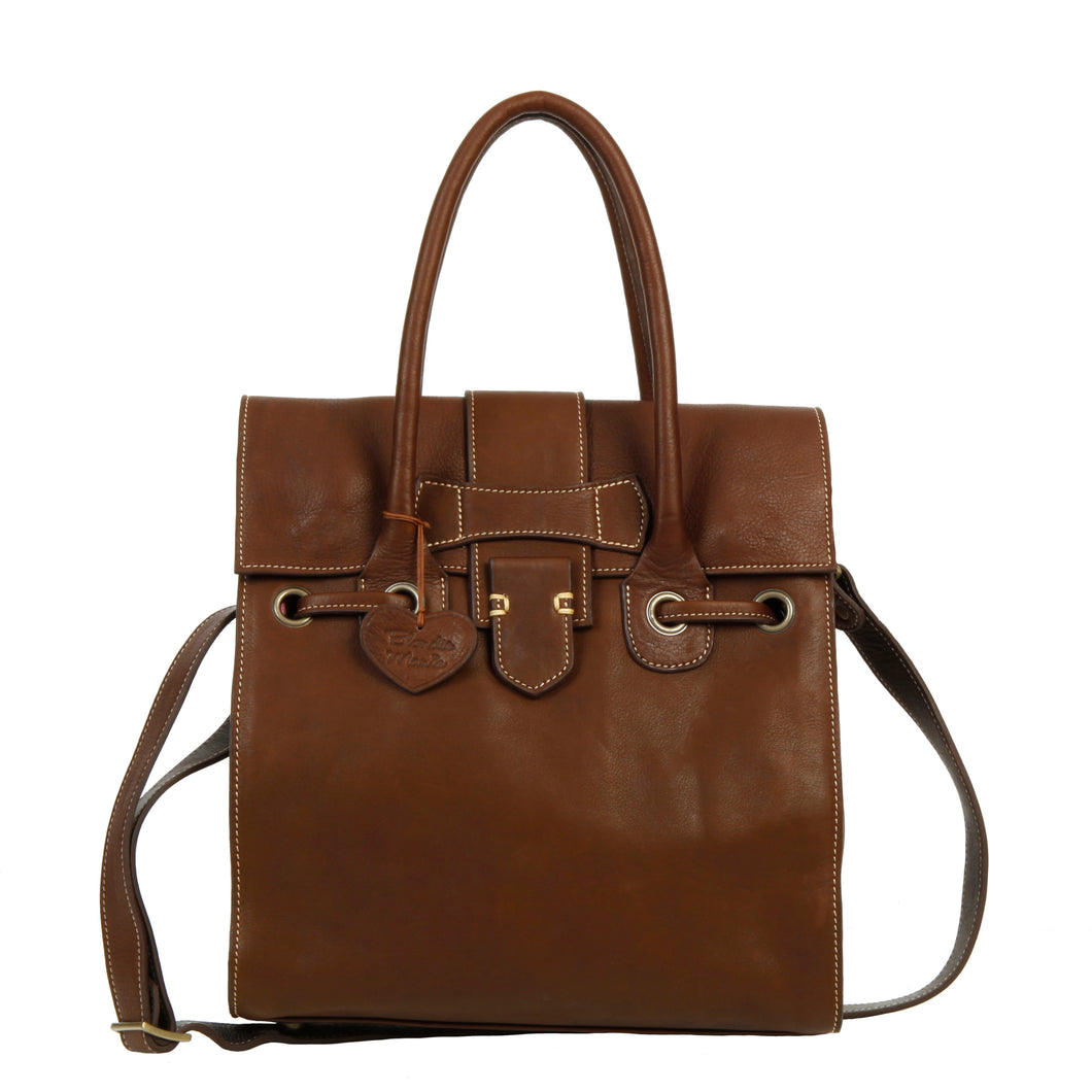 Girona Brown Leather Tote Bag