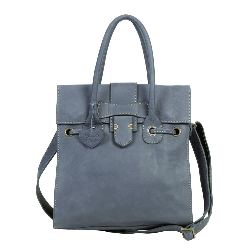 Girona Grey Leather Tote Bag