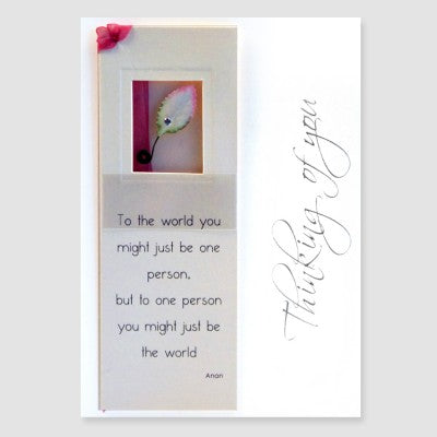 THINKING OF YOU BOOKMARK GREETING CARD