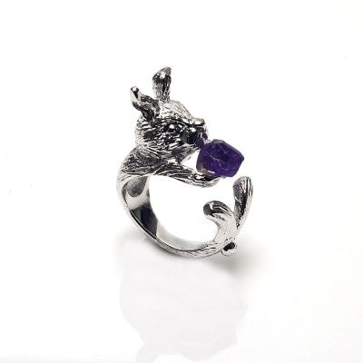 AMETHYST BUNNY RING