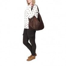 Load image into Gallery viewer, Eldenberry Handmade Leather Shoulder Bag, Leather Tote Bag, Leather Slouchy Hobo Bag
