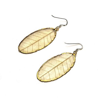 DELICATE RUBBER LEAF EARRINGS