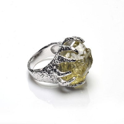 LEMON QUARTZ JELLY FISH RING