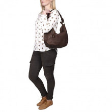 Load image into Gallery viewer, Eldenberry Handmade Leather shoulder Bag, Leather Slouchy Hobo Bag
