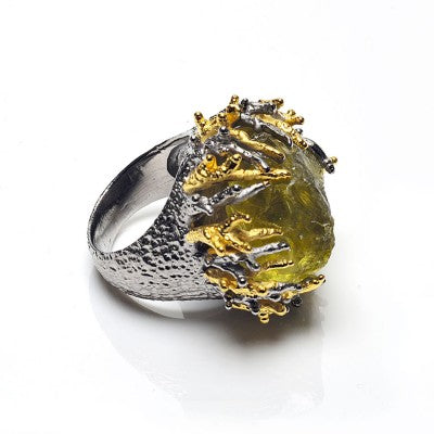 LEMON QUARTZ SEA FLOWER RING