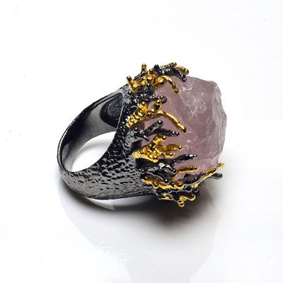 ROSE QUARTZ SEA FLOWER RING